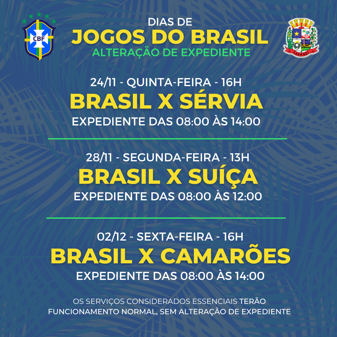 Alteração de Expediente - Jogos do Brasil